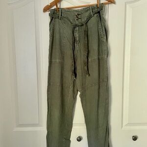 American Eagle Outfitters Olive Green Tie Cargo Pants | Size 4